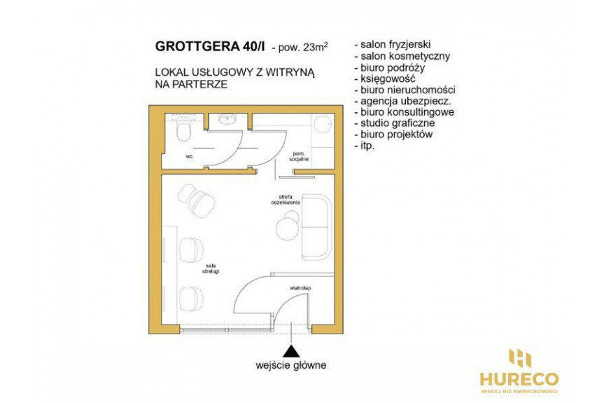 Gliwice, Lokal usługowy z witryną na parterze