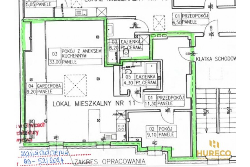 Gliwice, Mieszkanie z wysokim salonem  - 67m² - Al. Korfantego - Gliwice